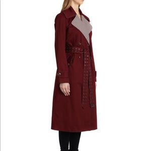 Badgley Mischka Addison Trench Coat in BURGUNDY!